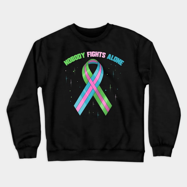 Metastatic Breast Cancer Awareness Crewneck Sweatshirt by ChrisselDesigns